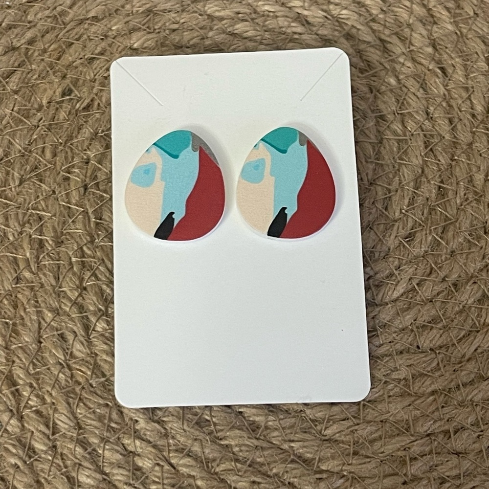 Abstract oval earrings